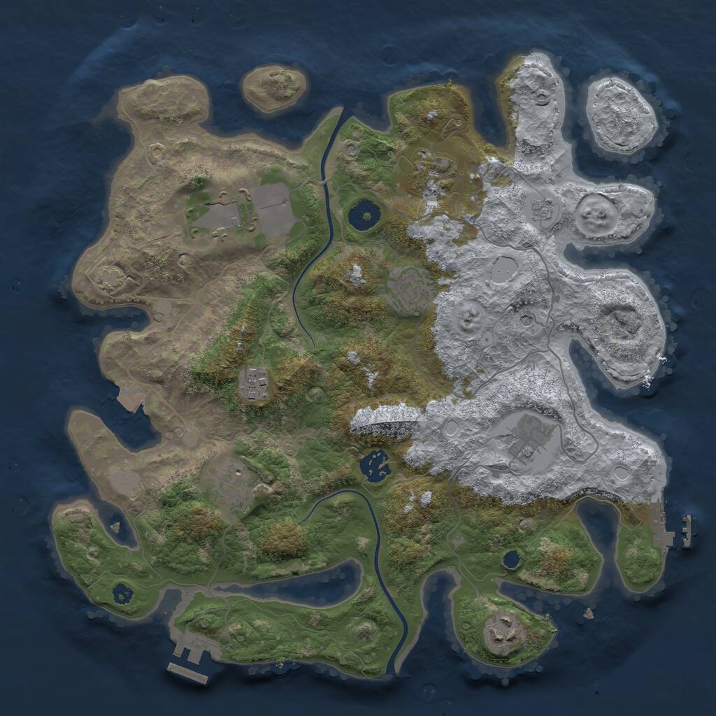 Rust Map: Procedural Map, Size: 3500, Seed: 1911, 14 Monuments