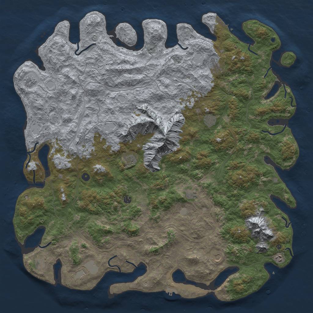 Rust Map: Procedural Map, Size: 6000, Seed: 5894561, 20 Monuments