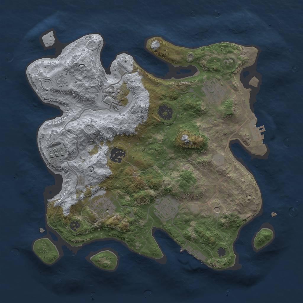 Rust Map: Procedural Map, Size: 3000, Seed: 27059, 15 Monuments