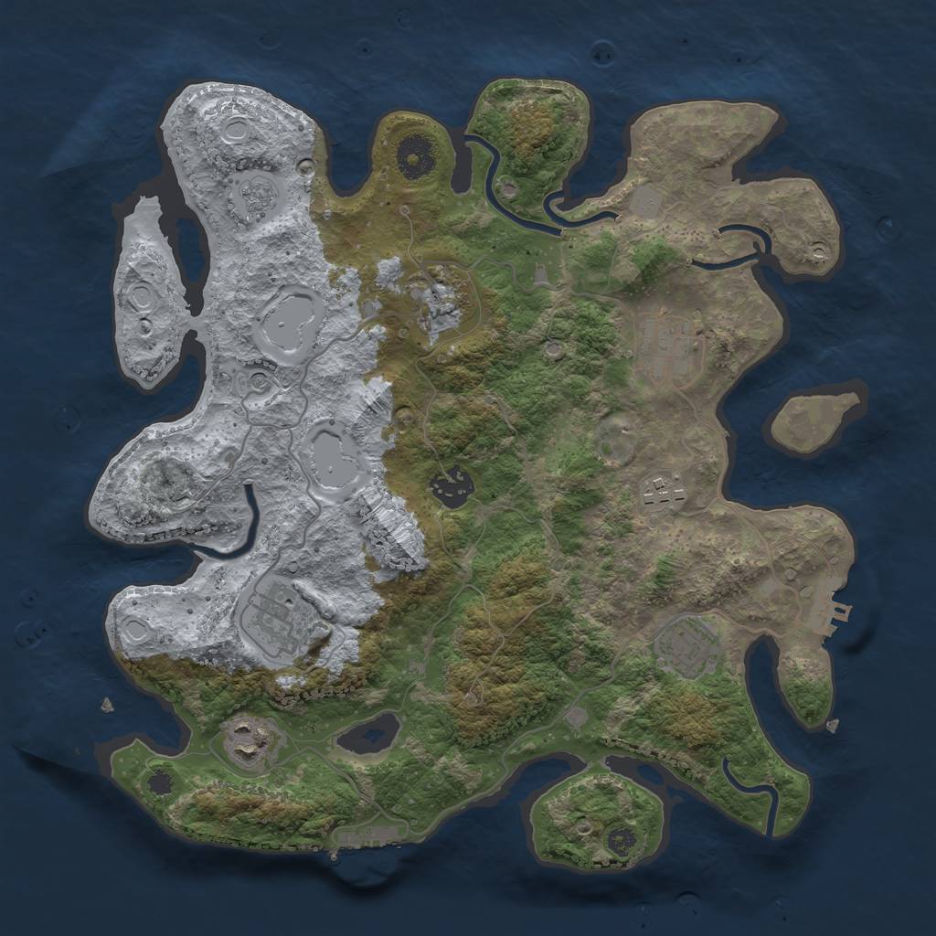 Rust Map: Procedural Map, Size: 3400, Seed: 25030944, 16 Monuments