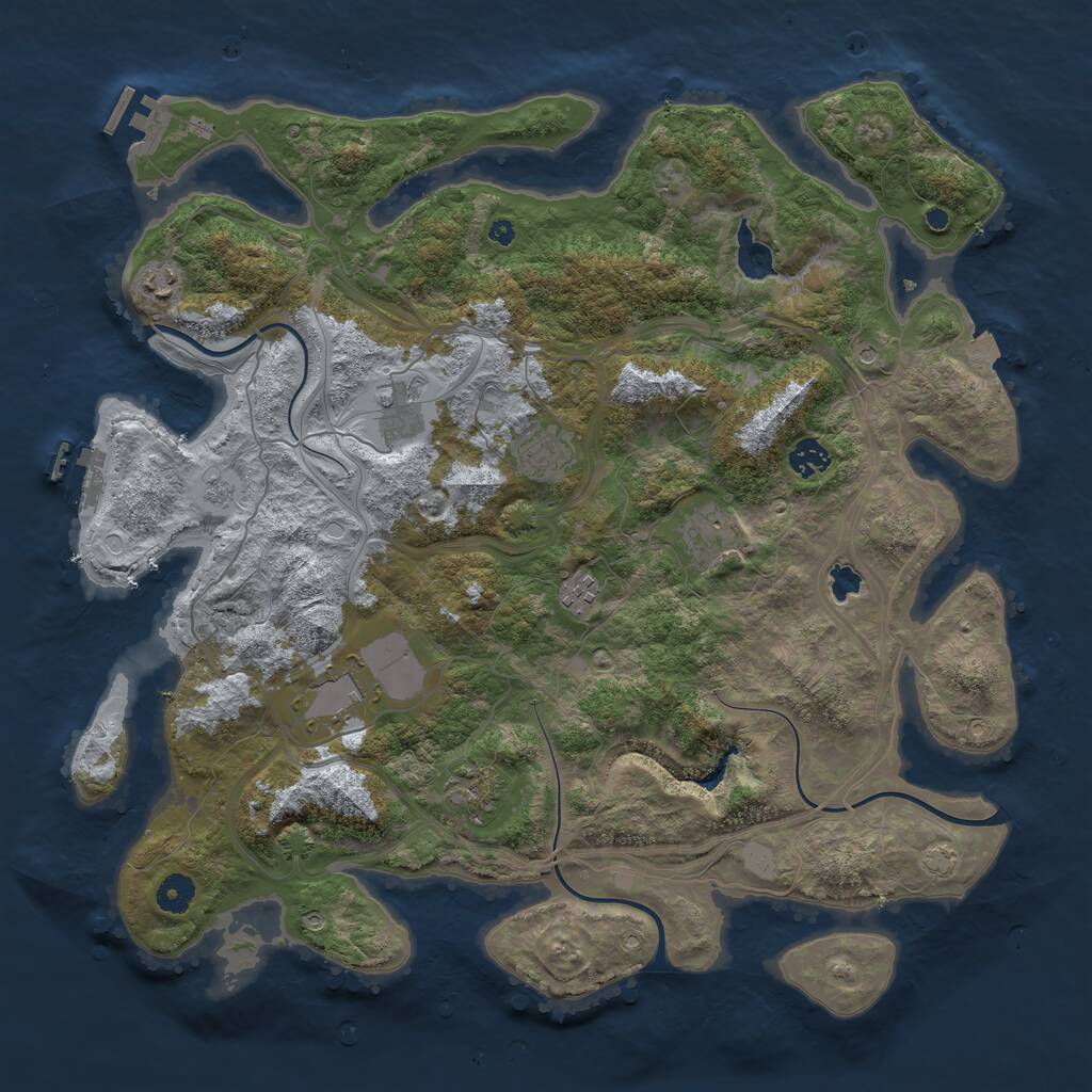 Rust Map: Procedural Map, Size: 4250, Seed: 1992774127, 14 Monuments