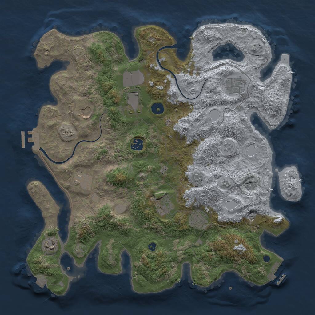Rust Map: Procedural Map, Size: 3850, Seed: 57914215, 15 Monuments