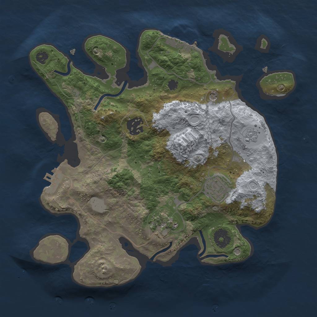 Rust Map: Procedural Map, Size: 2700, Seed: 863473522, 12 Monuments