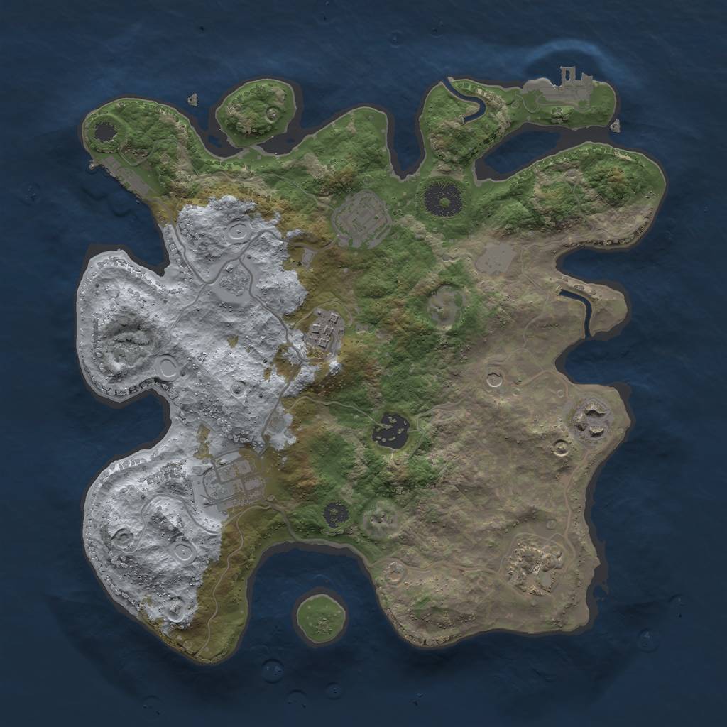 Rust Map: Procedural Map, Size: 3000, Seed: 954140259, 15 Monuments