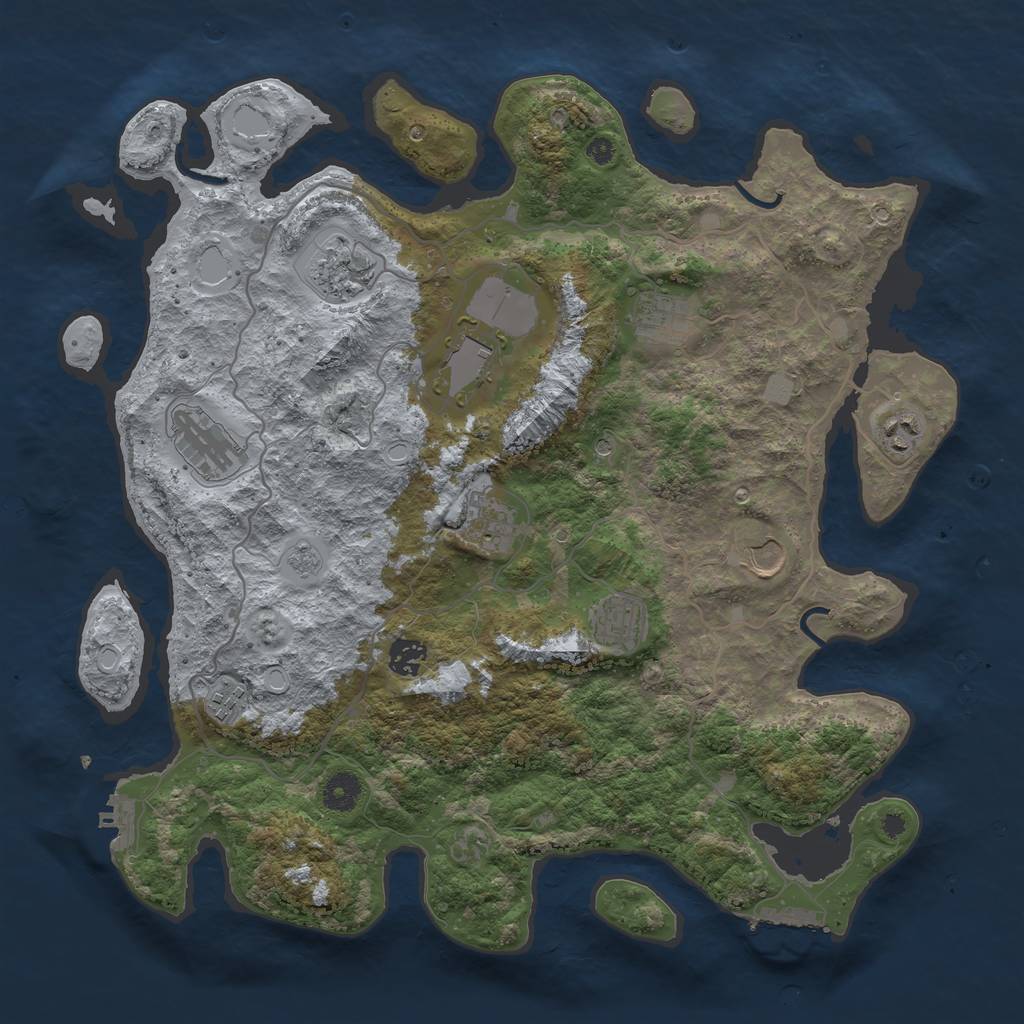 Rust Map: Procedural Map, Size: 4000, Seed: 576759040, 19 Monuments