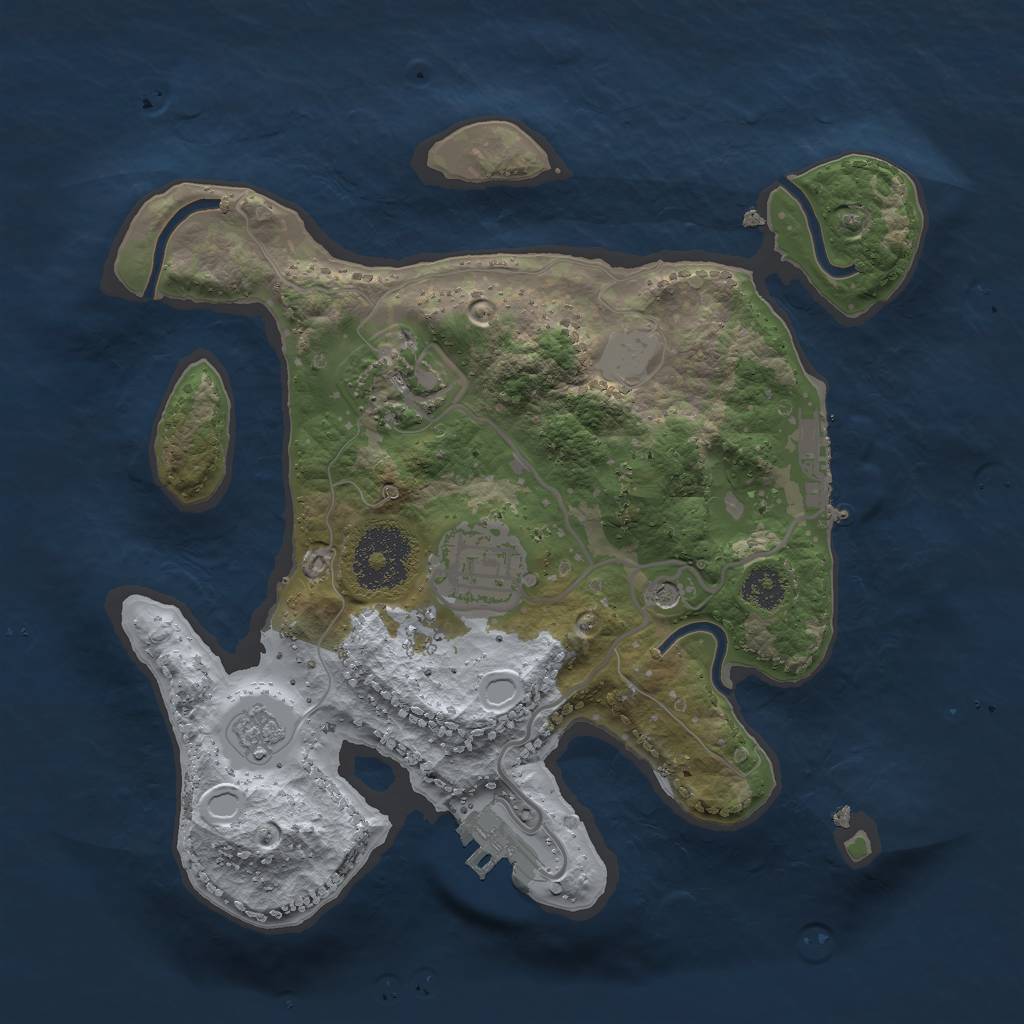 Rust Map: Procedural Map, Size: 2500, Seed: 56539473, 11 Monuments