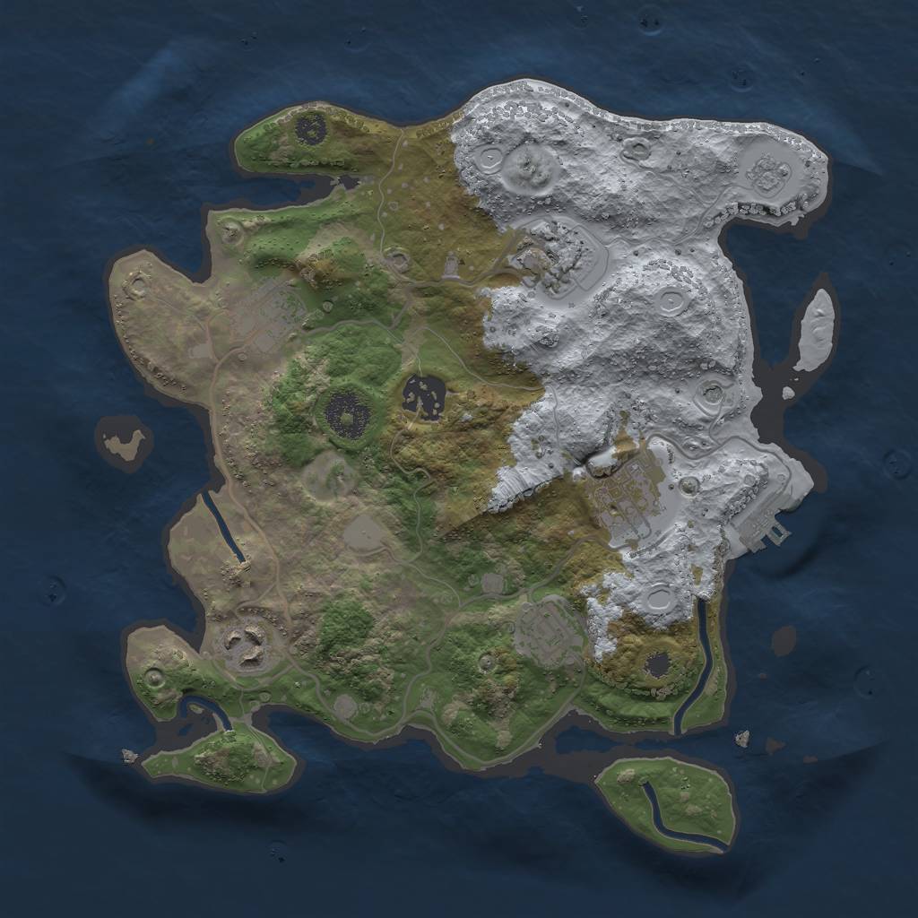 Rust Map: Procedural Map, Size: 3000, Seed: 19840918, 14 Monuments