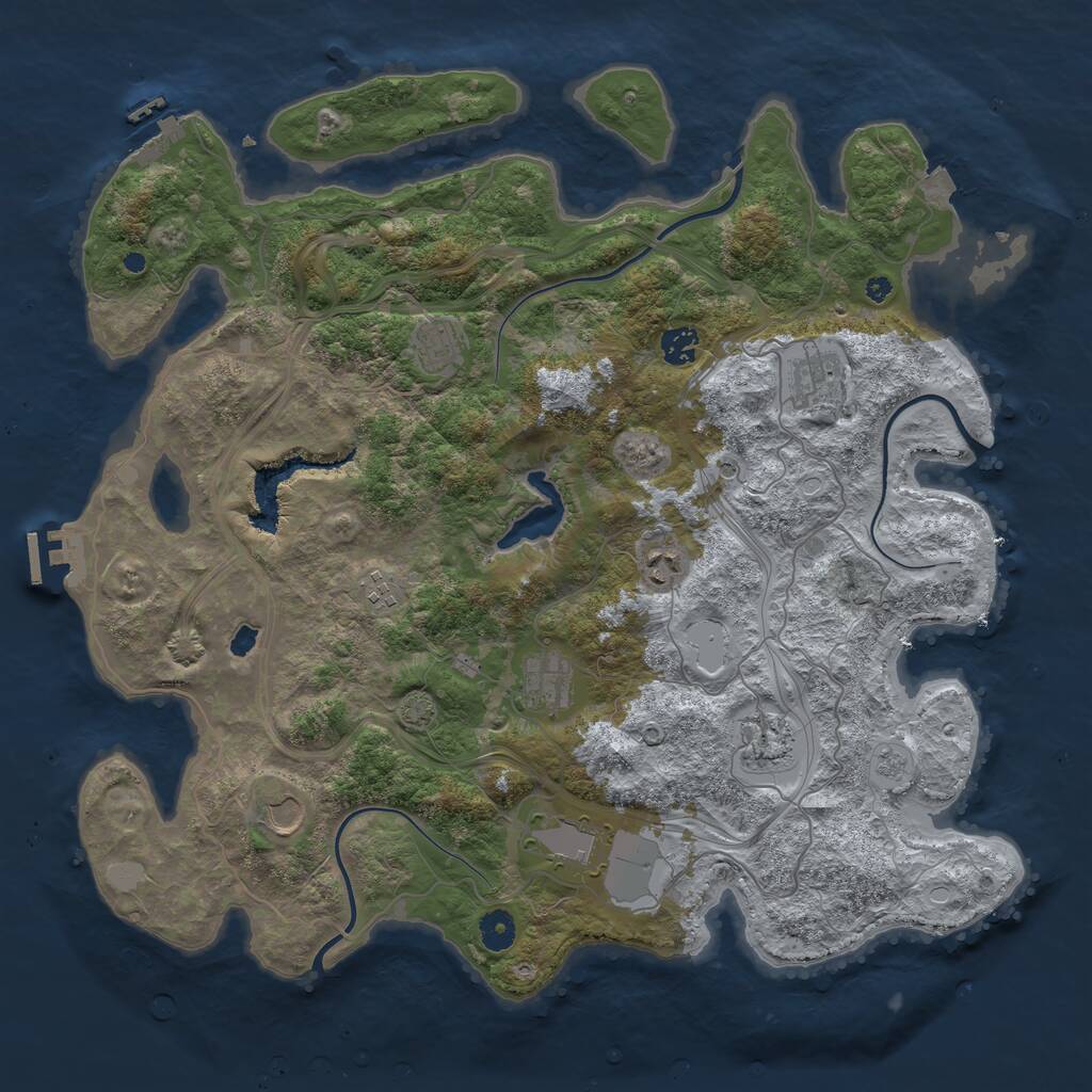 Rust Map: Procedural Map, Size: 4250, Seed: 961344021, 15 Monuments