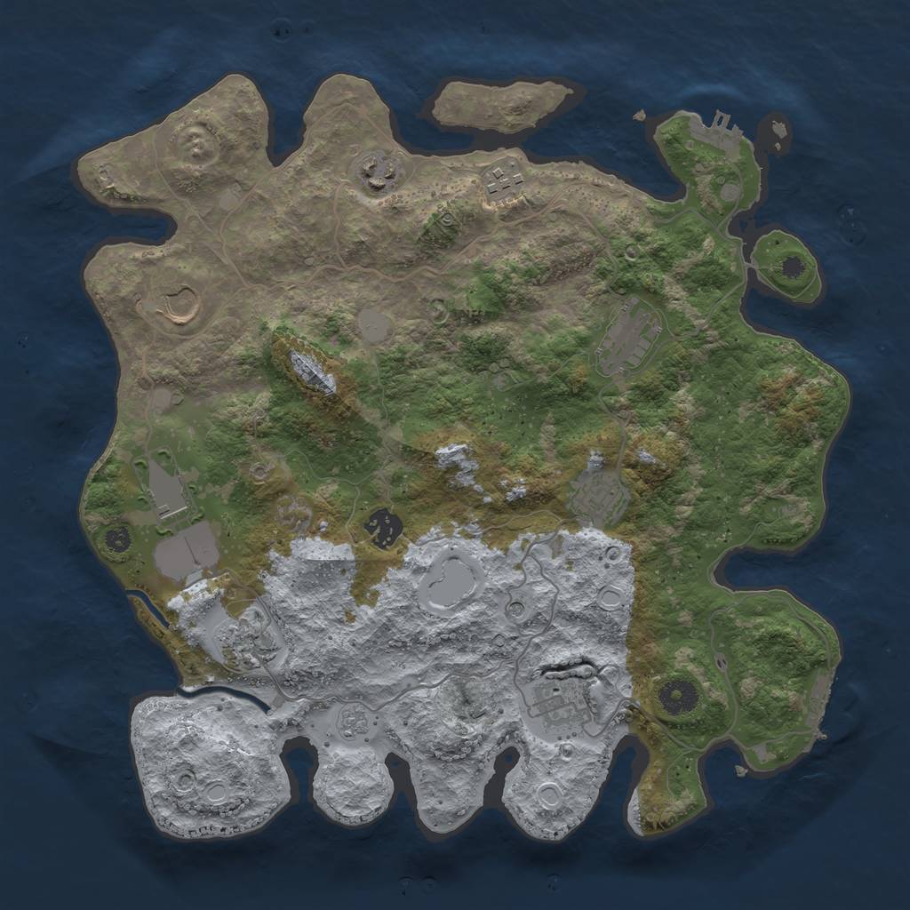 Rust Map: Procedural Map, Size: 3700, Seed: 1589958522, 18 Monuments