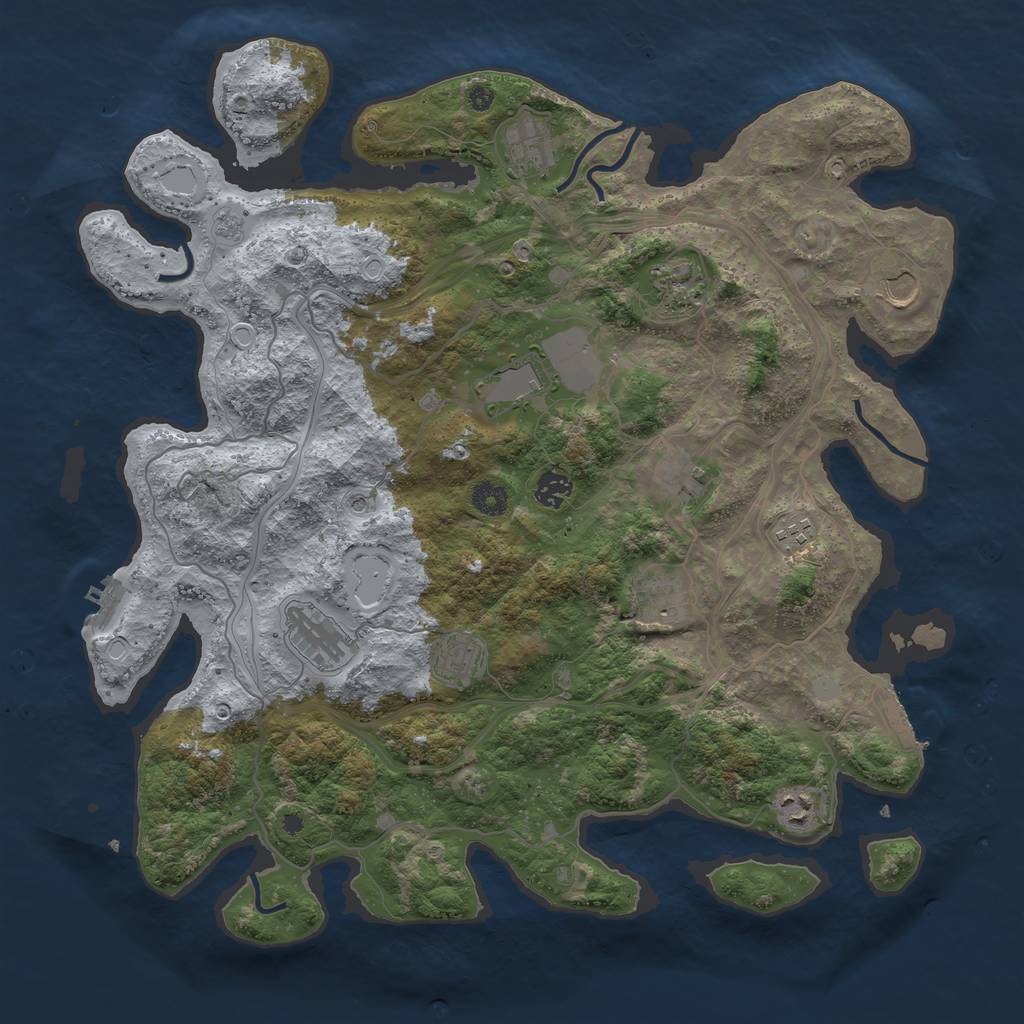 Rust Map: Procedural Map, Size: 4250, Seed: 1273376993, 20 Monuments