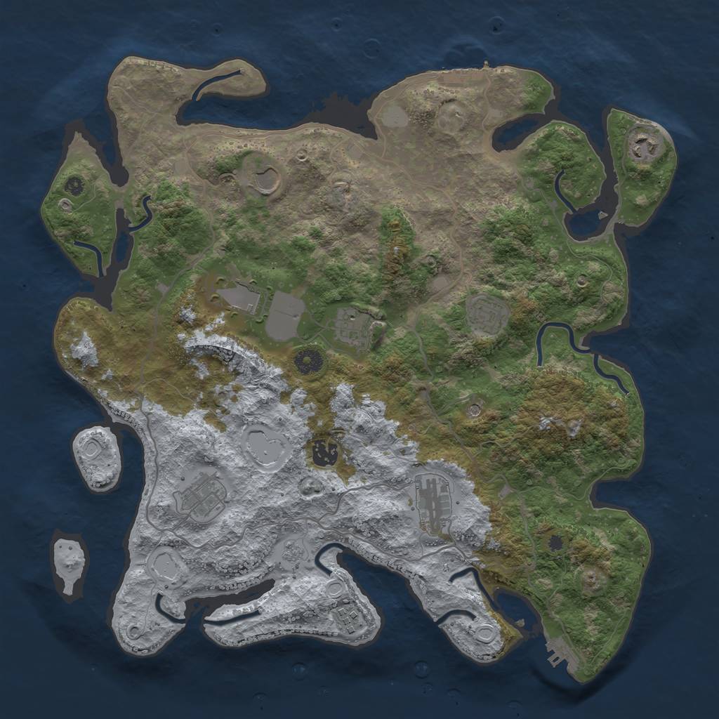 Rust Map: Procedural Map, Size: 4000, Seed: 1931, 18 Monuments