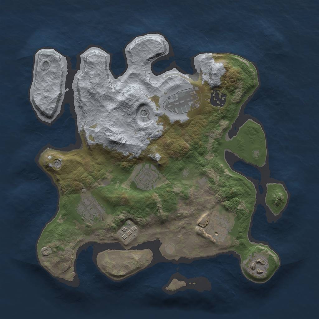 Rust Map: Barren, Size: 2800, Seed: 13726, 10 Monuments