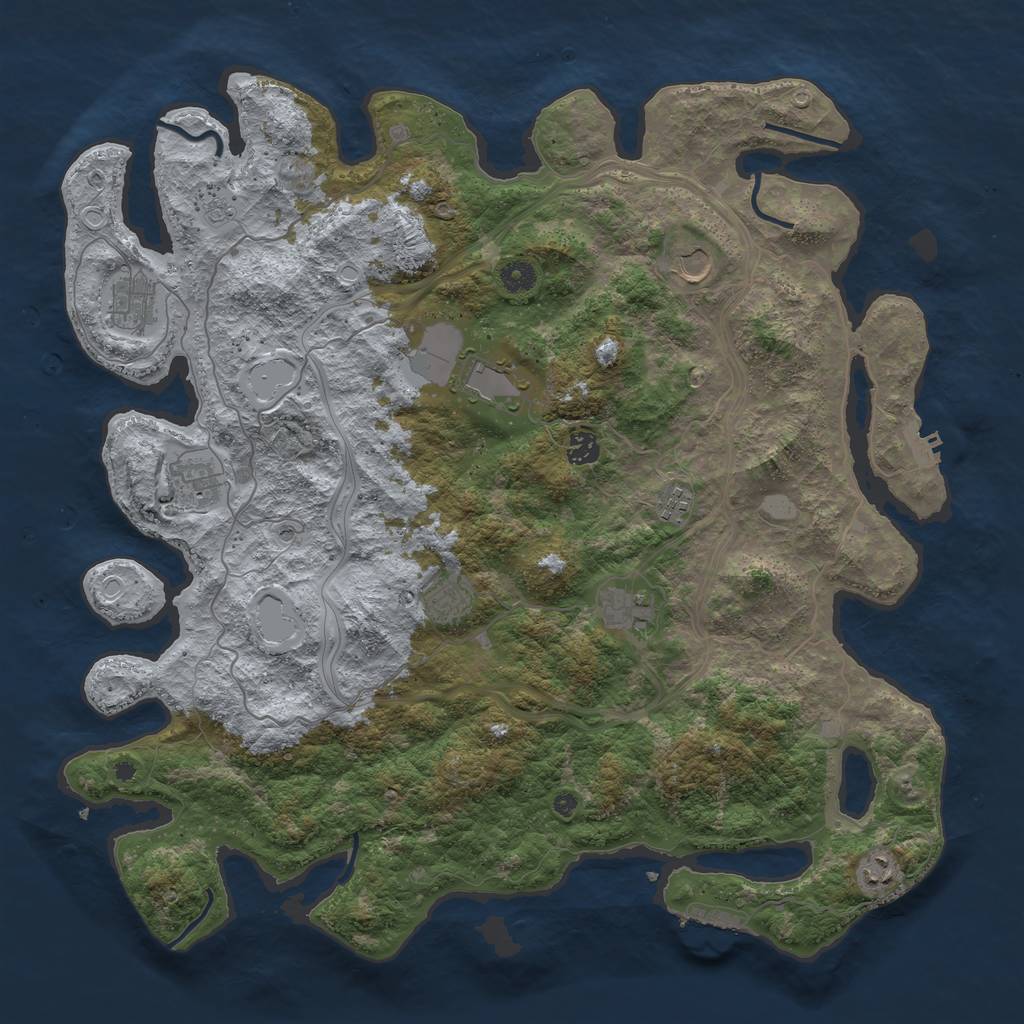 Rust Map: Procedural Map, Size: 4500, Seed: 13879, 18 Monuments