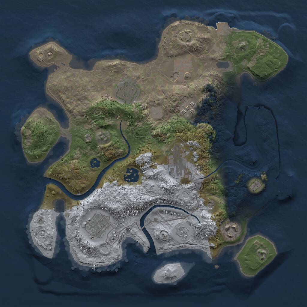 Rust Map: Procedural Map, Size: 3000, Seed: 753956, 12 Monuments