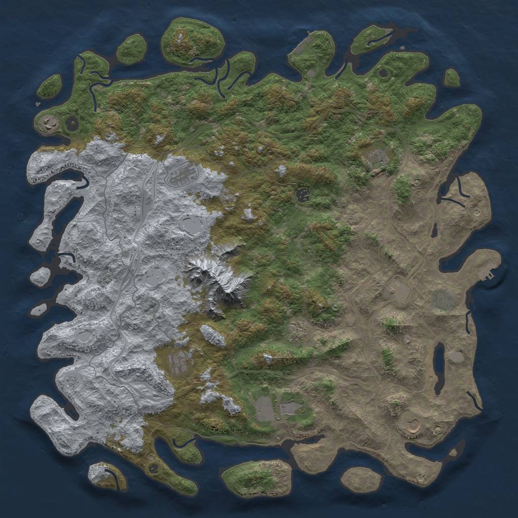 Rust Map: Procedural Map, Size: 5500, Seed: 806555275, 20 Monuments