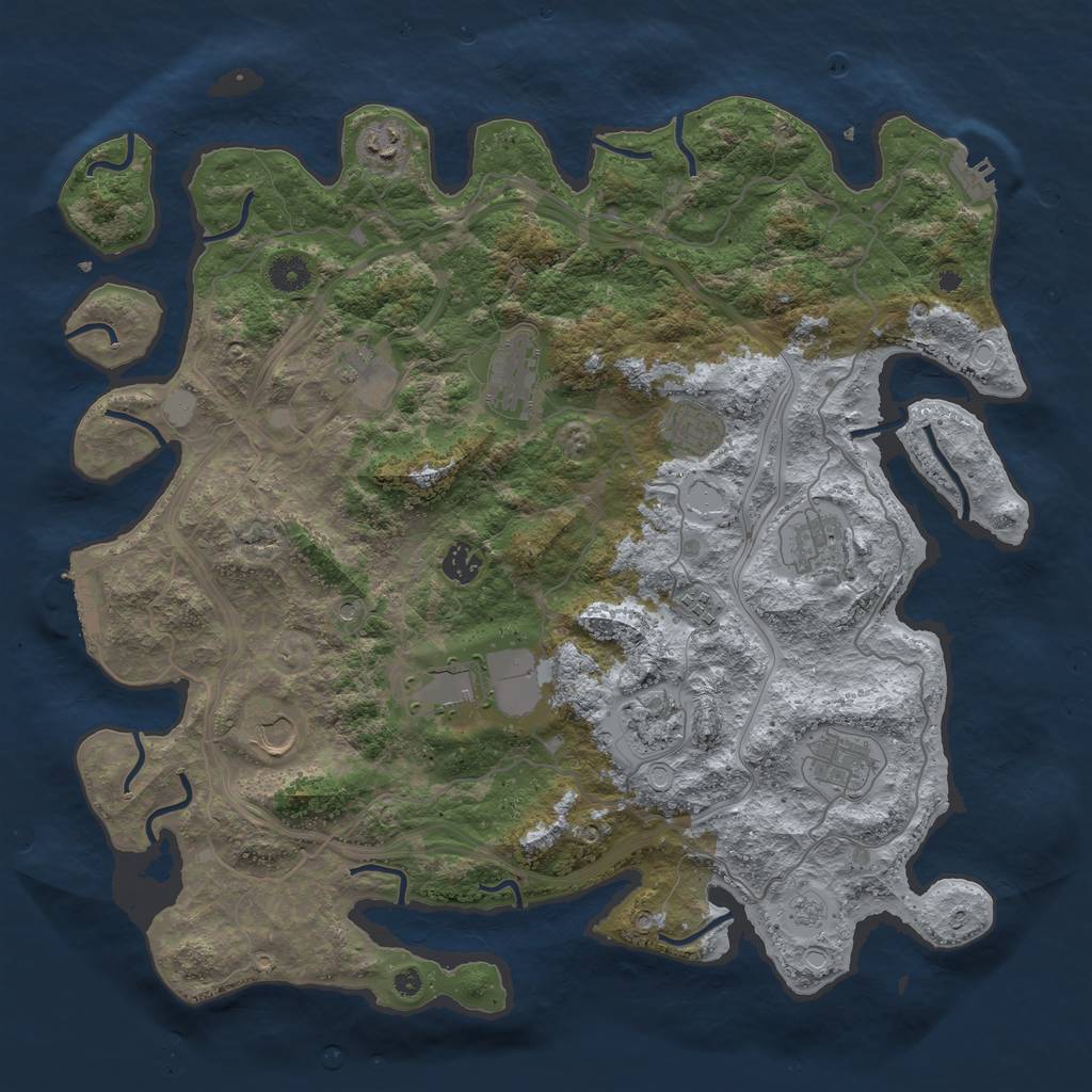 Rust Map: Procedural Map, Size: 4250, Seed: 1512150376, 20 Monuments