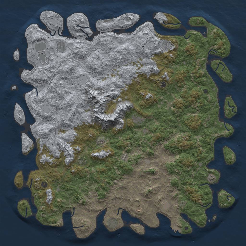 Rust Map: Procedural Map, Size: 6000, Seed: 249145, 20 Monuments