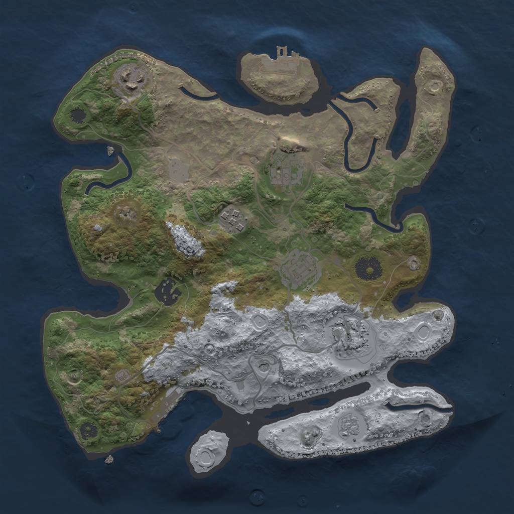 Rust Map: Procedural Map, Size: 3000, Seed: 6546534, 15 Monuments