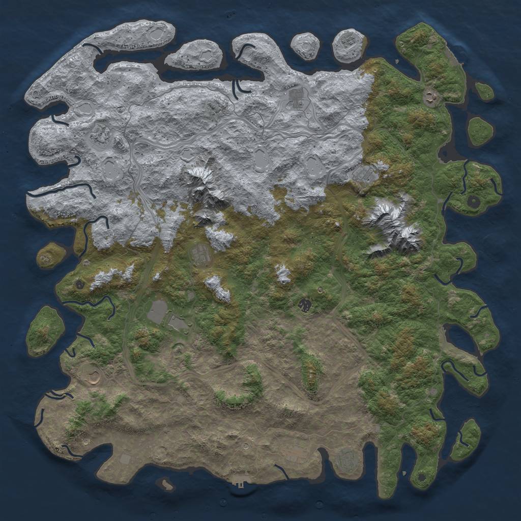 Rust Map: Procedural Map, Size: 6000, Seed: 392487, 20 Monuments