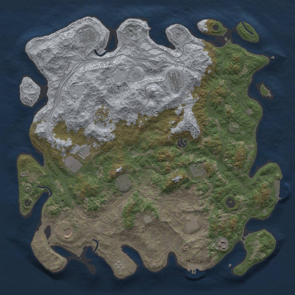 Rust Map: Procedural Map, Size: 4500, Seed: 20626, 20 Monuments