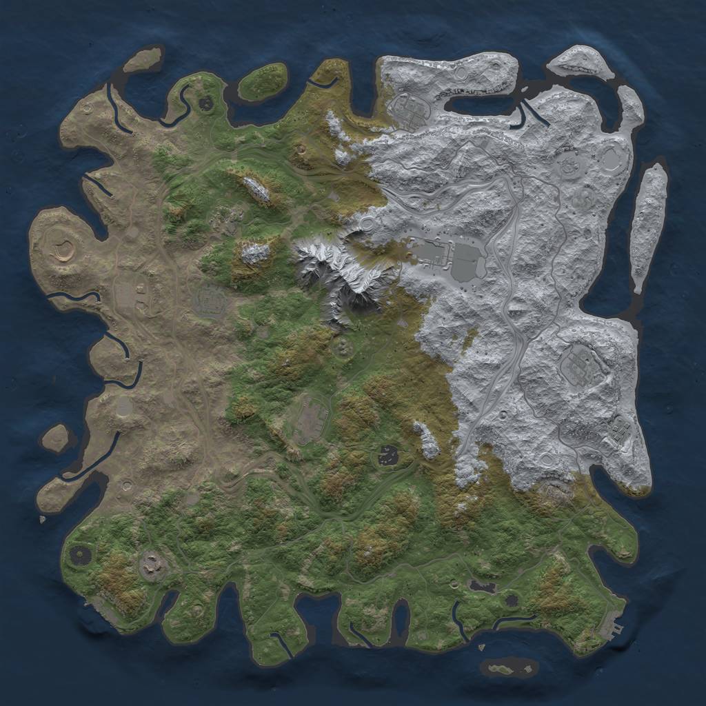 Rust Map: Procedural Map, Size: 5000, Seed: 99584, 20 Monuments