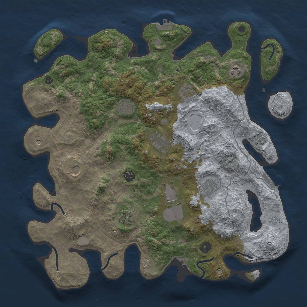 Rust Map: Procedural Map, Size: 4000, Seed: 932, 19 Monuments
