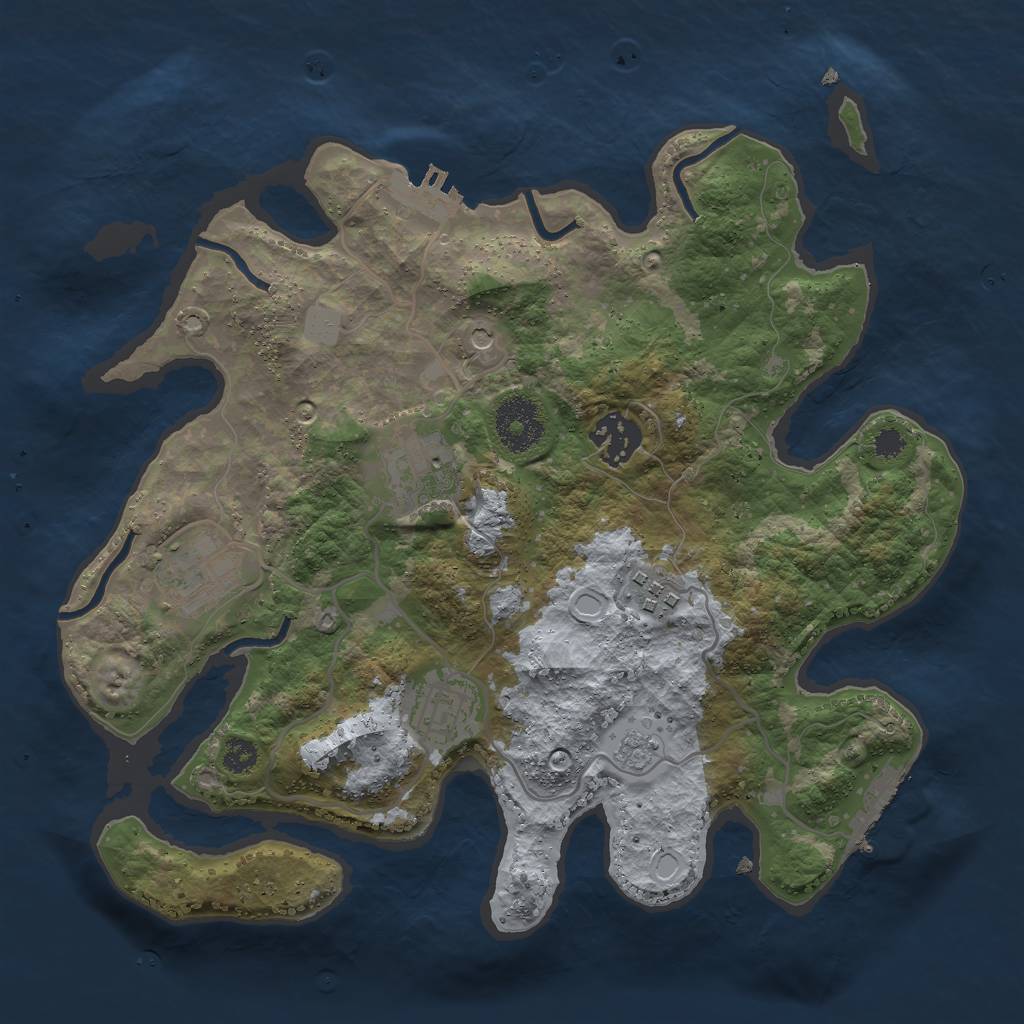 Rust Map: Procedural Map, Size: 3000, Seed: 846371, 14 Monuments