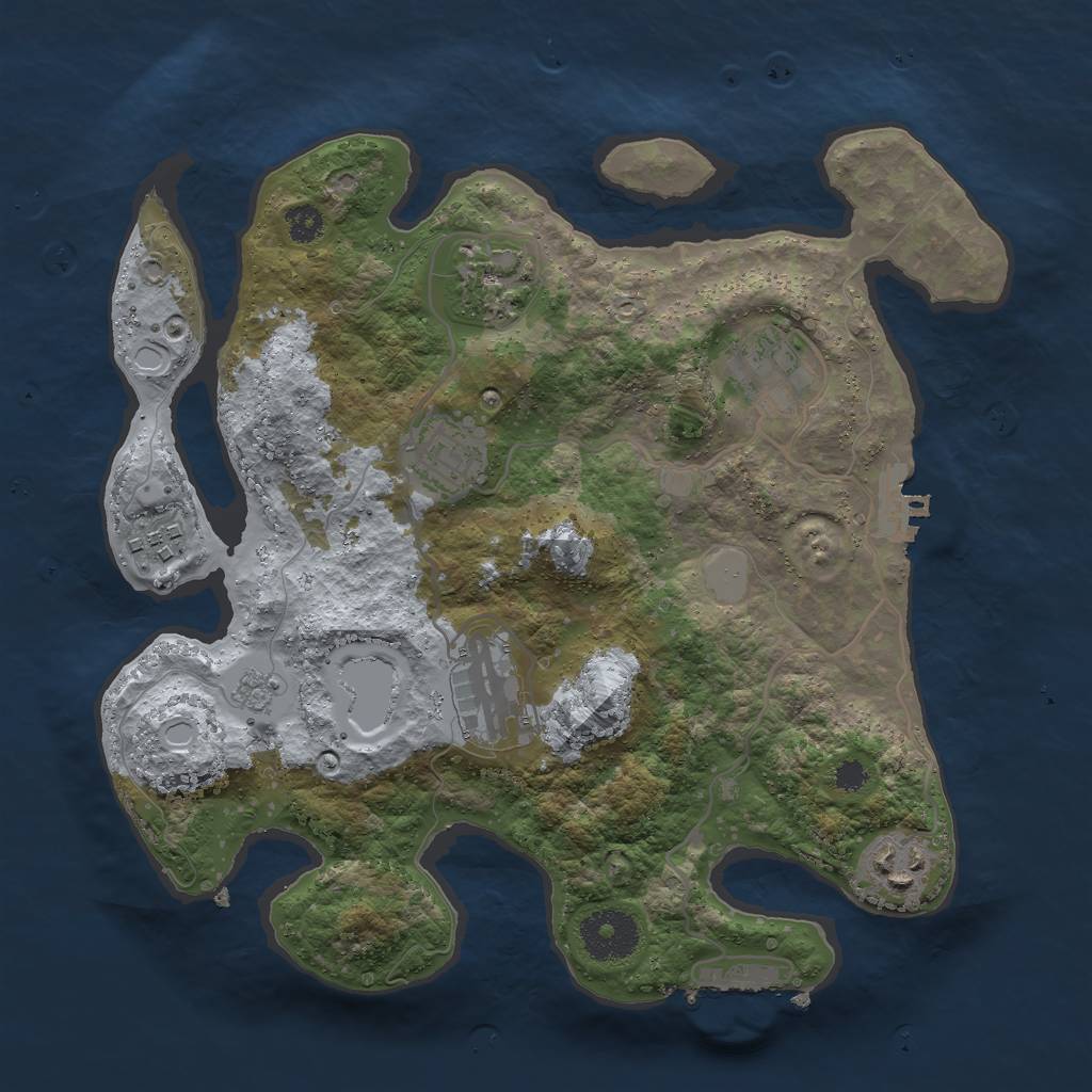 Rust Map: Procedural Map, Size: 3000, Seed: 29836, 14 Monuments