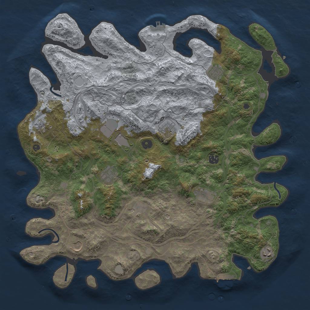 Rust Map: Procedural Map, Size: 4500, Seed: 9766763, 20 Monuments