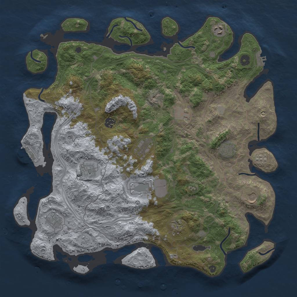 Rust Map: Procedural Map, Size: 4250, Seed: 1660118019, 20 Monuments