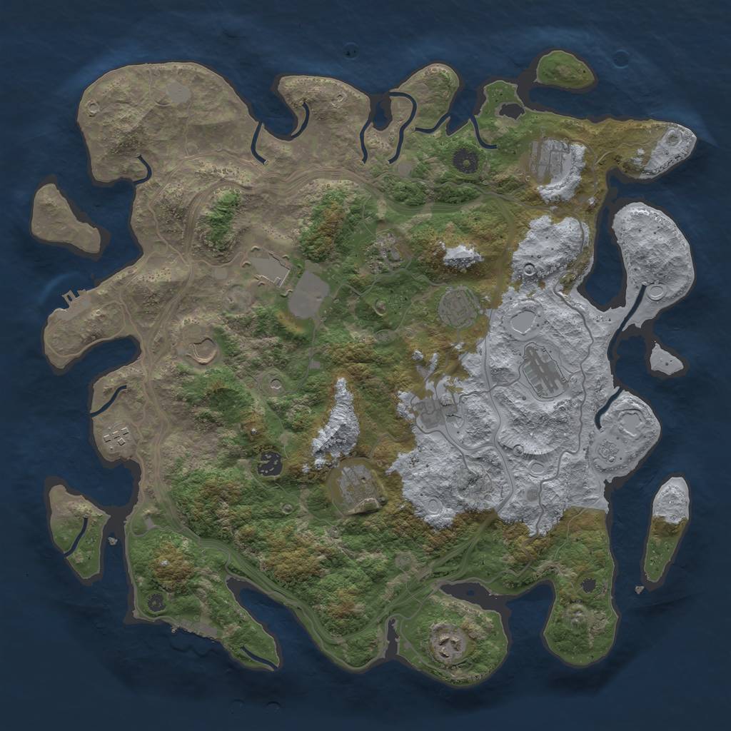 Rust Map: Procedural Map, Size: 4250, Seed: 1841917188, 20 Monuments