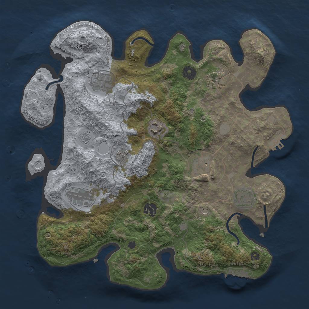 Rust Map: Procedural Map, Size: 3400, Seed: 2449017, 17 Monuments