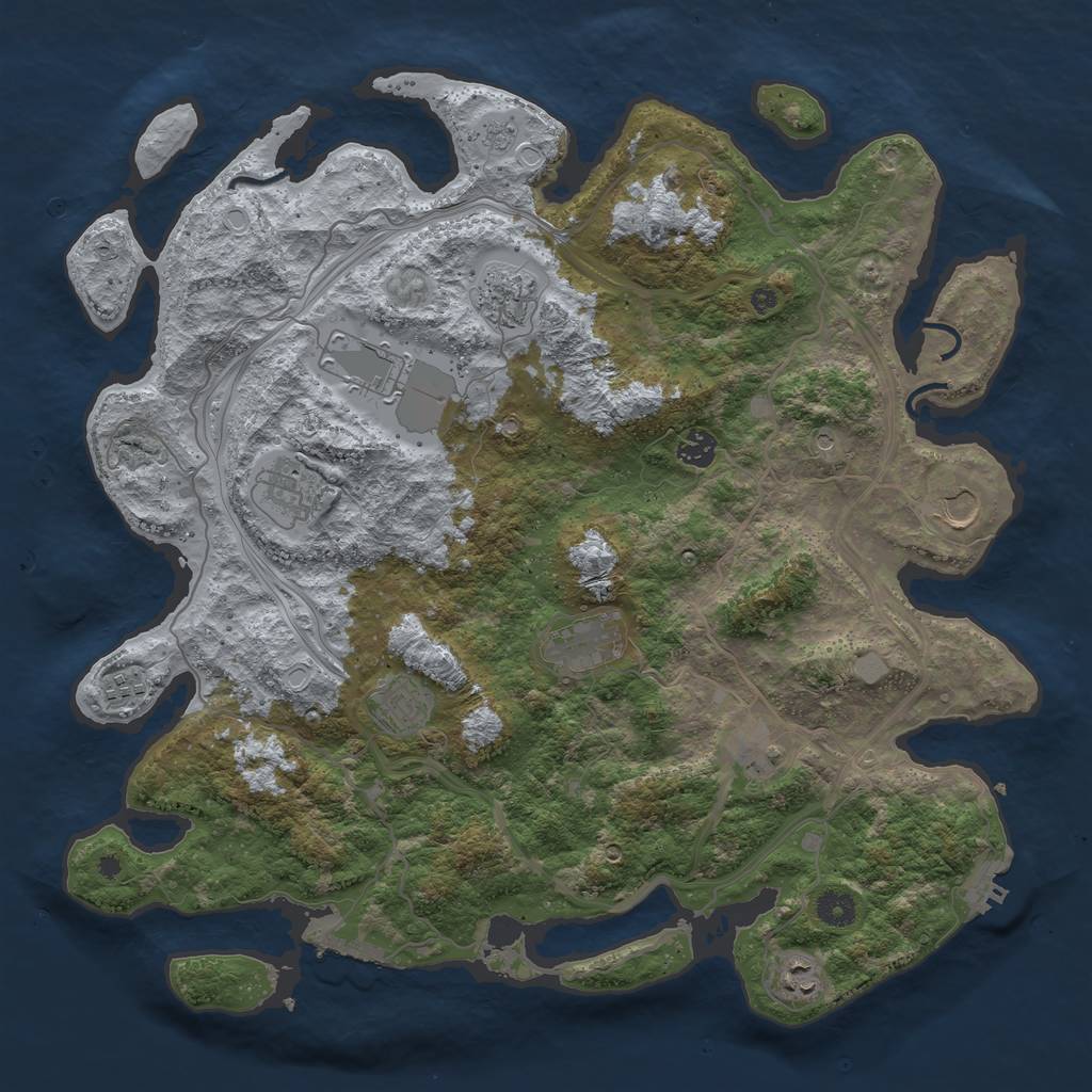 Rust Map: Procedural Map, Size: 4250, Seed: 1672701946, 19 Monuments