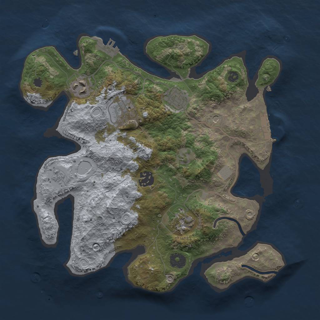 Rust Map: Procedural Map, Size: 3000, Seed: 2431970, 14 Monuments