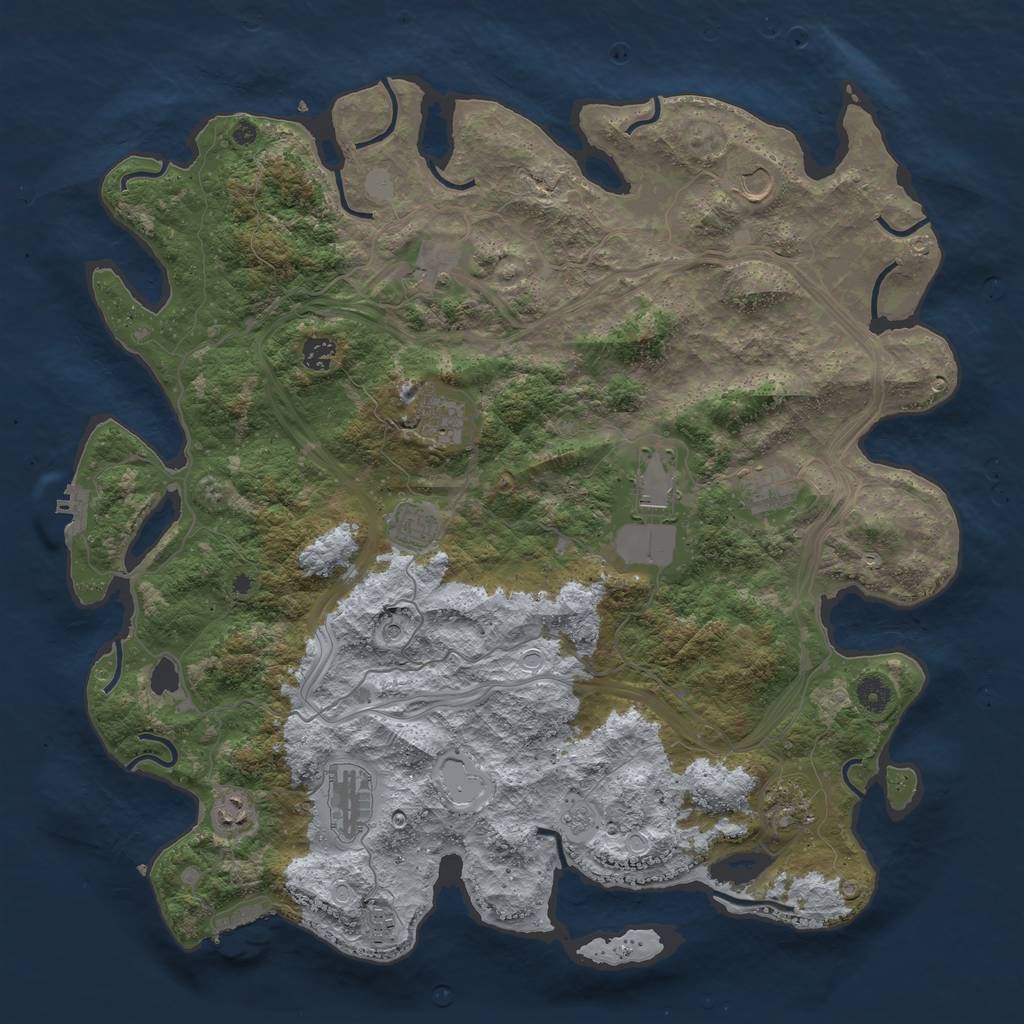 Rust Map: Procedural Map, Size: 4500, Seed: 654789, 20 Monuments