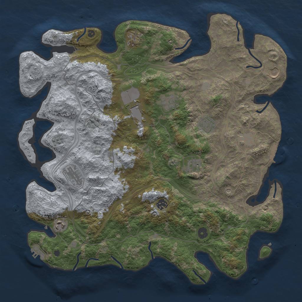 Rust Map: Procedural Map, Size: 4250, Seed: 686496649, 20 Monuments