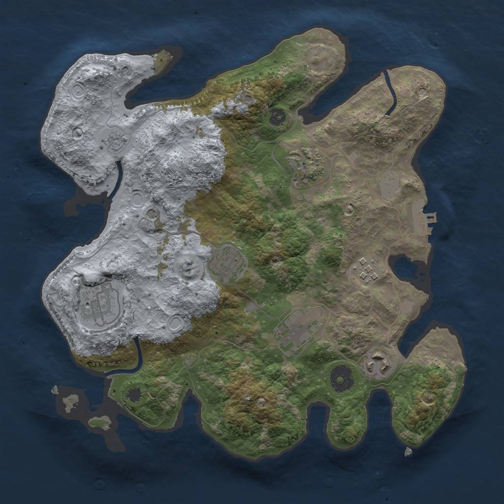 Rust Map: Procedural Map, Size: 3000, Seed: 356298, 14 Monuments