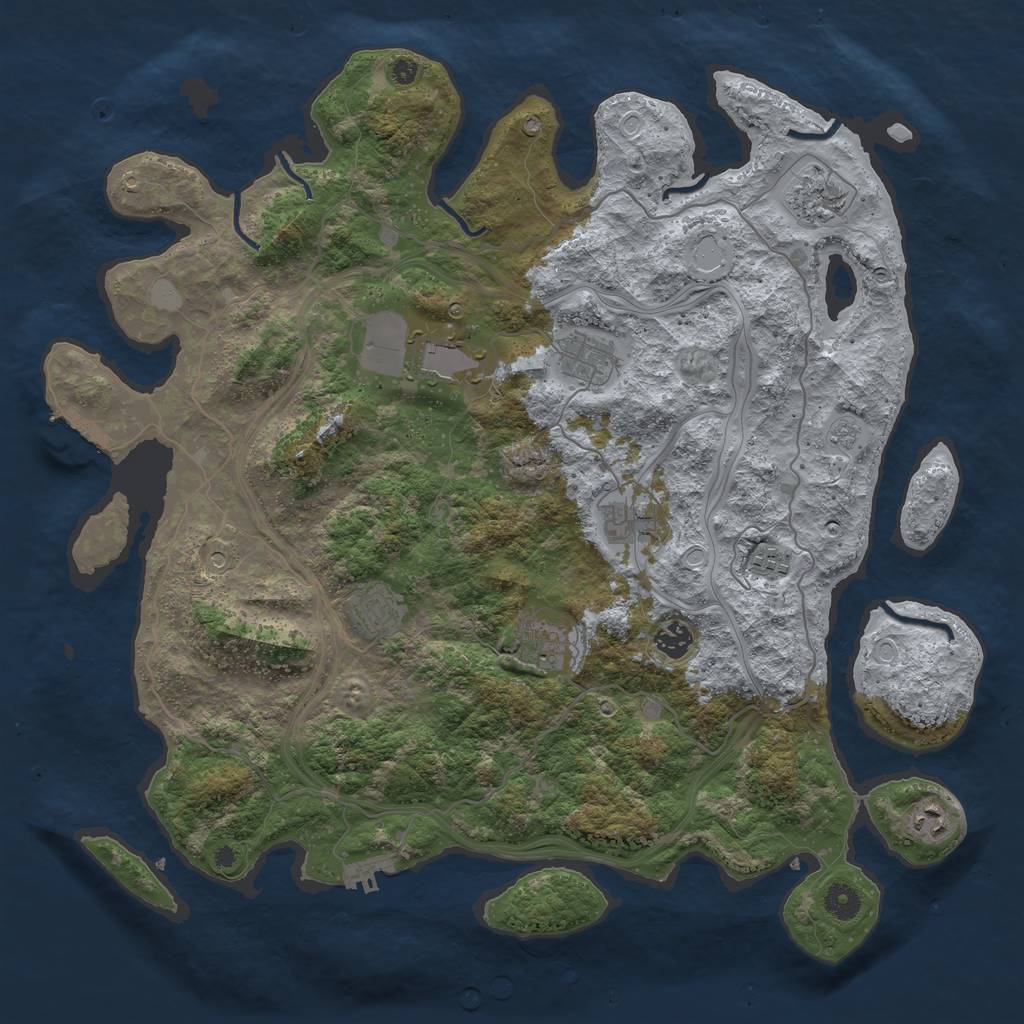 Rust Map: Procedural Map, Size: 4300, Seed: 1006, 18 Monuments