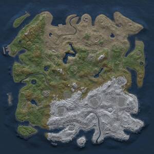 Thumbnail Rust Map: Procedural Map, Size: 4500, Seed: 982782663, 15 Monuments