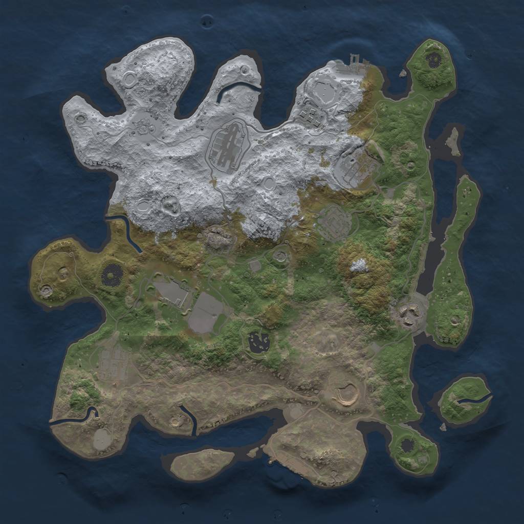 Rust Map: Procedural Map, Size: 3500, Seed: 216746826, 18 Monuments
