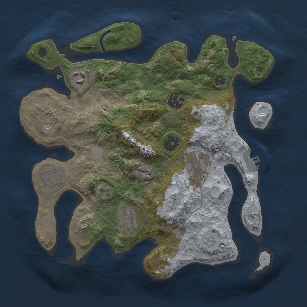 Rust Map: Procedural Map, Size: 3000, Seed: 31298555, 13 Monuments