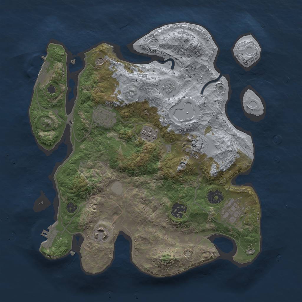 Rust Map: Procedural Map, Size: 3000, Seed: 41844576, 15 Monuments