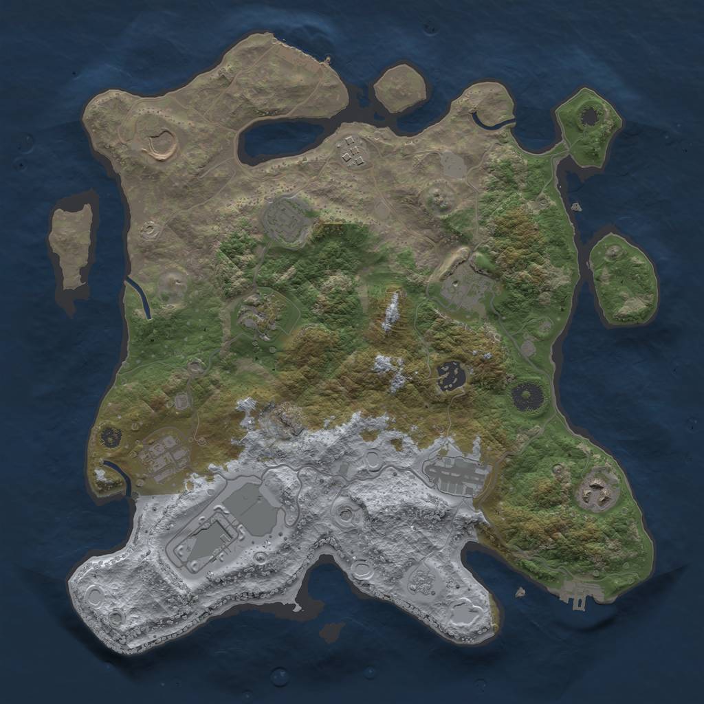 Rust Map: Procedural Map, Size: 3500, Seed: 478588164, 19 Monuments