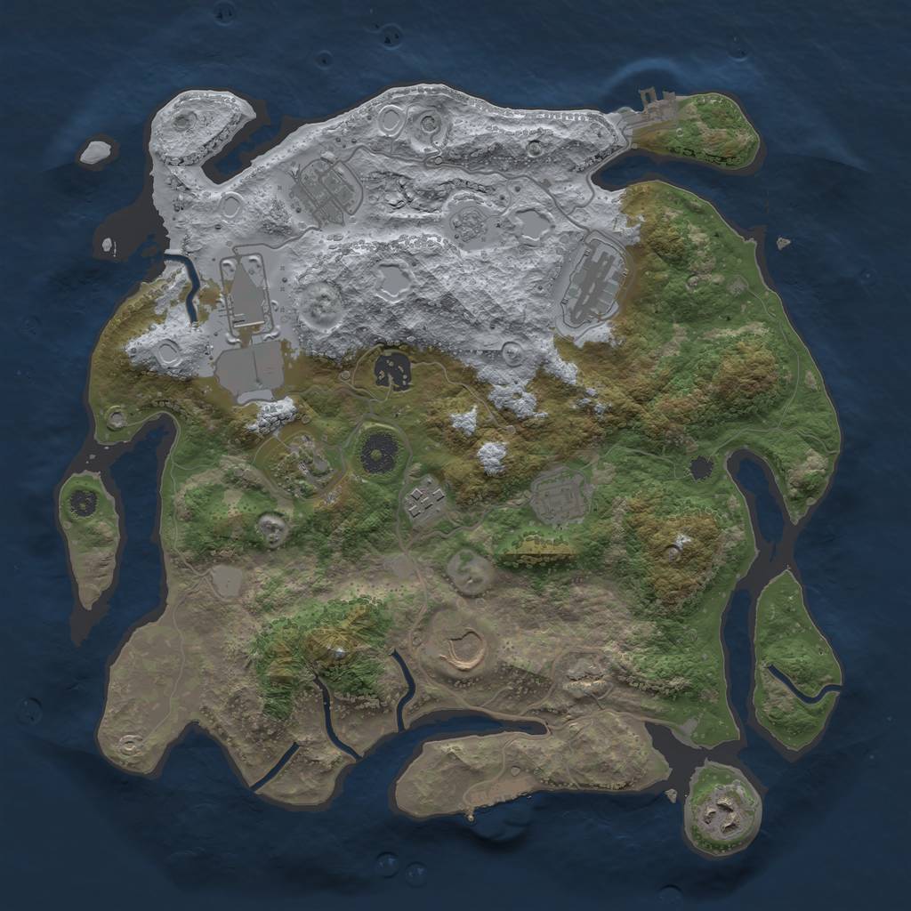 Rust Map: Procedural Map, Size: 3500, Seed: 1464426789, 16 Monuments