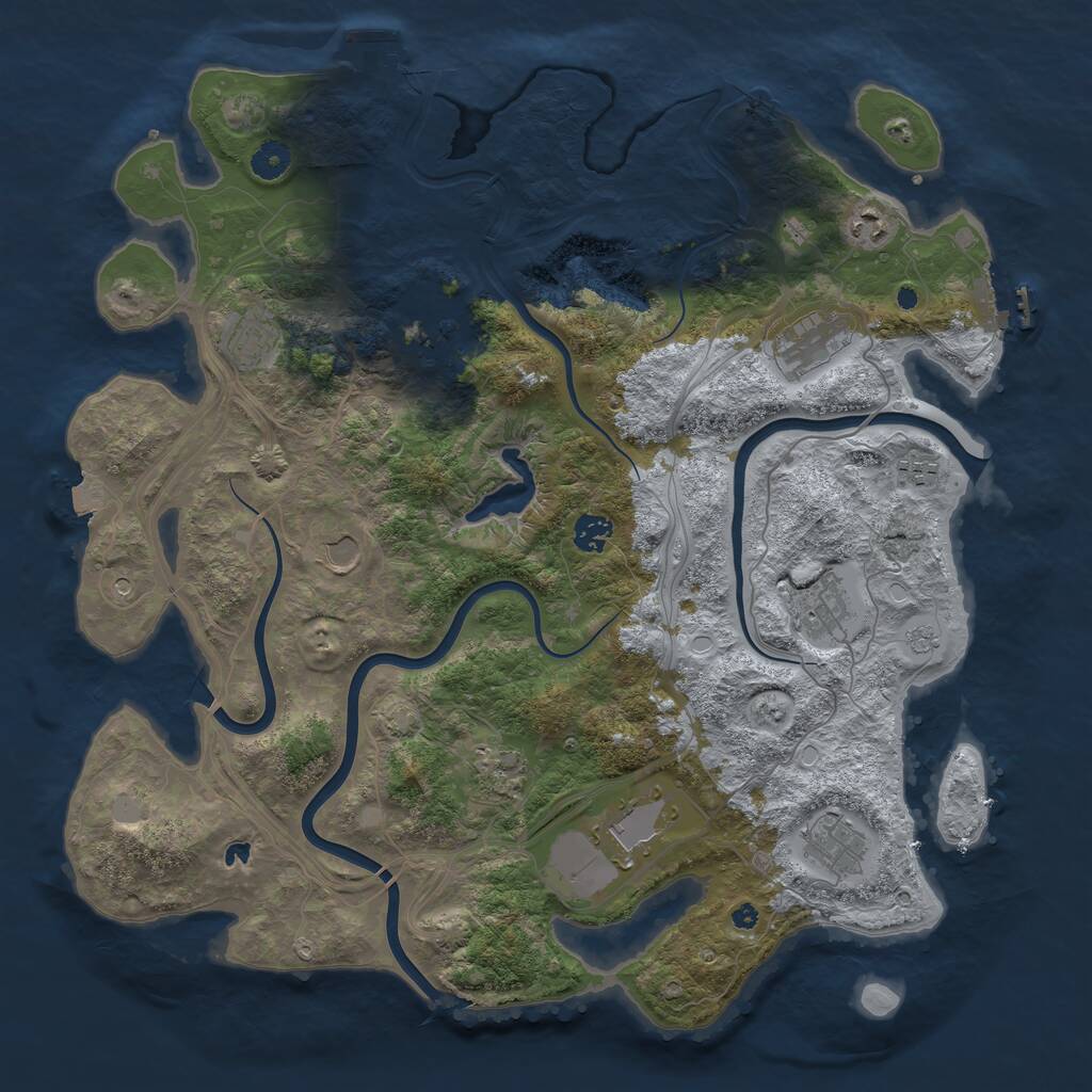 Rust Map: Procedural Map, Size: 4250, Seed: 461884432, 17 Monuments