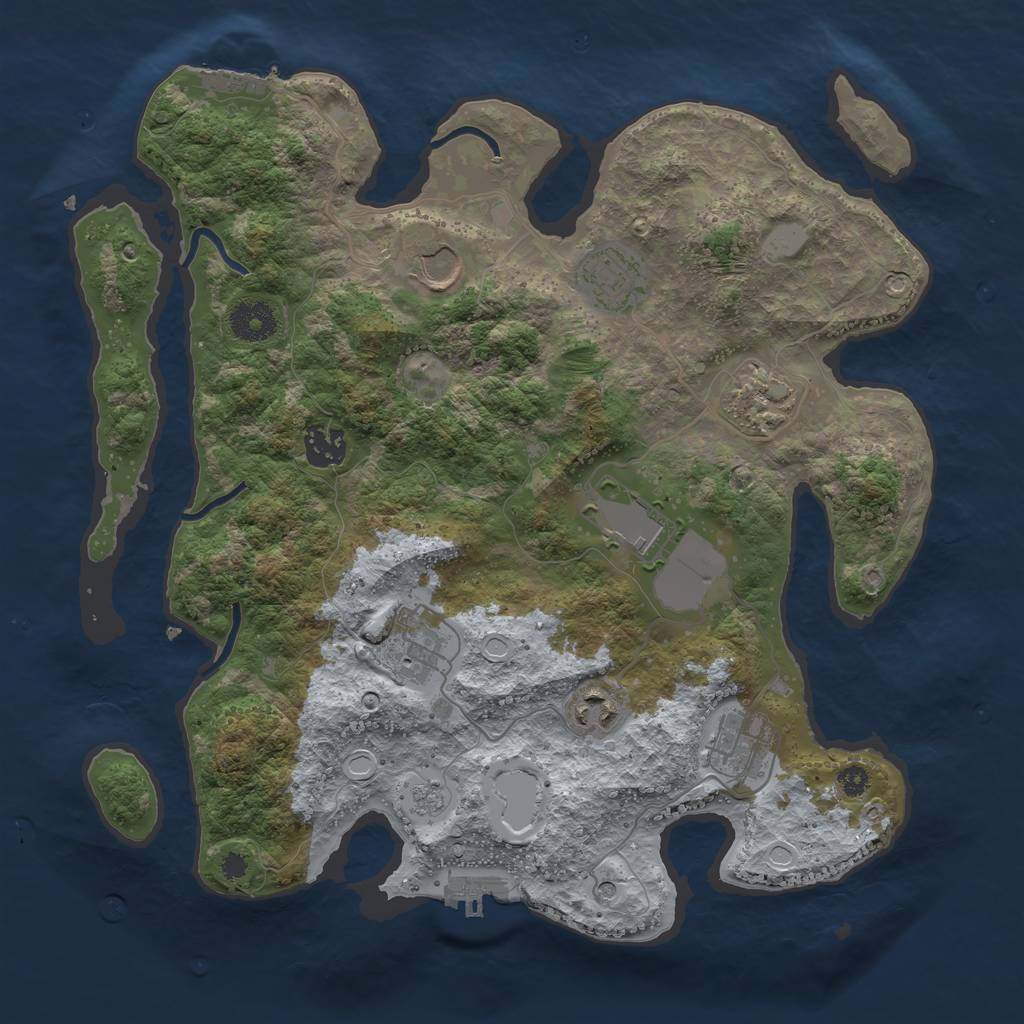 Rust Map: Procedural Map, Size: 3500, Seed: 5927884, 15 Monuments