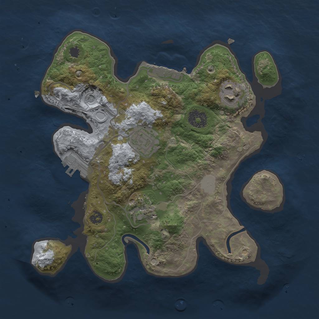 Rust Map: Procedural Map, Size: 2500, Seed: 17606, 11 Monuments