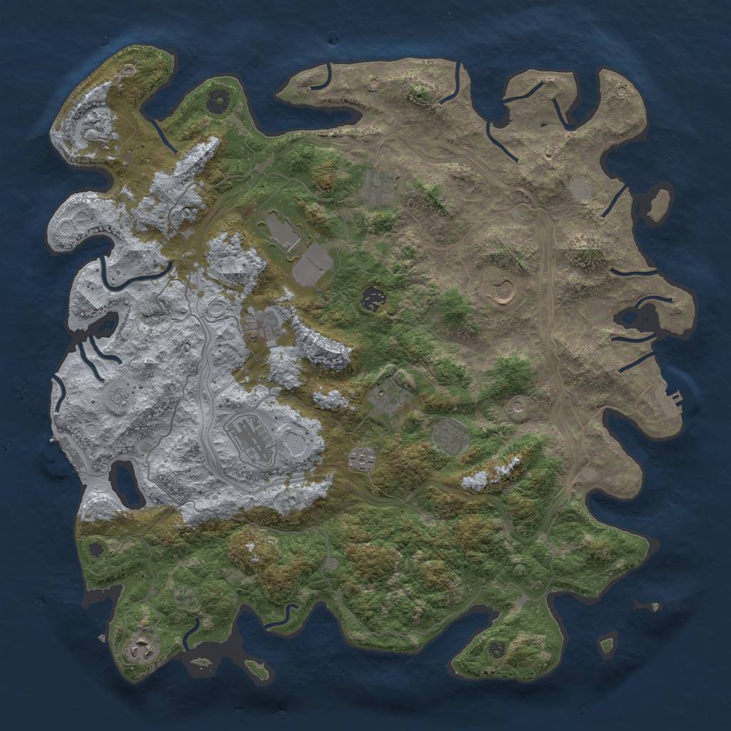 Rust Map: Procedural Map, Size: 4500, Seed: 1961307004, 20 Monuments