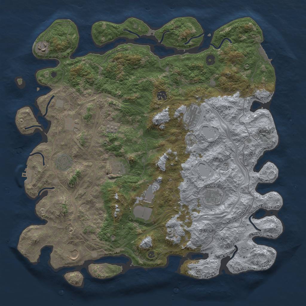 Rust Map: Procedural Map, Size: 4500, Seed: 800832, 19 Monuments