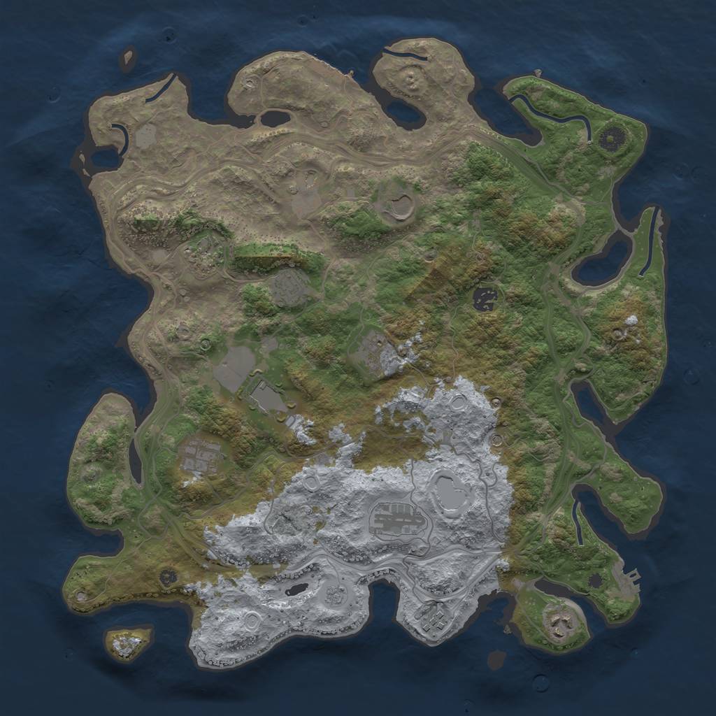 Rust Map: Procedural Map, Size: 4250, Seed: 23996, 20 Monuments